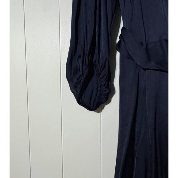 Soaked Studio NWT · XL · Eline Wrap Dress · Viscose Blend · Navy · Puff Sleeve - Picture 3 of 12